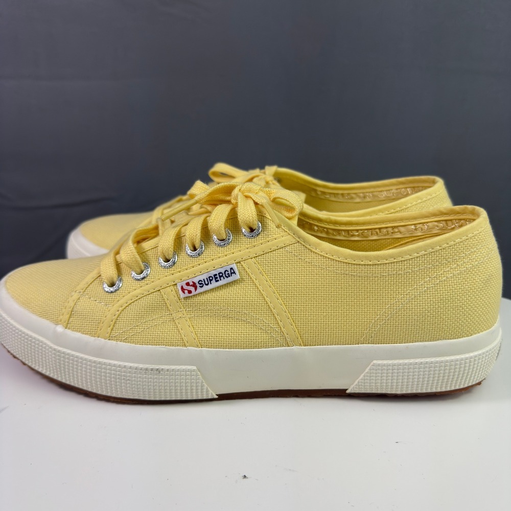 Superga 2750 Cotu Classic Sneakers Womens 9.5 Yellow Canvas Low Top Shoes - Picture 2 of 15